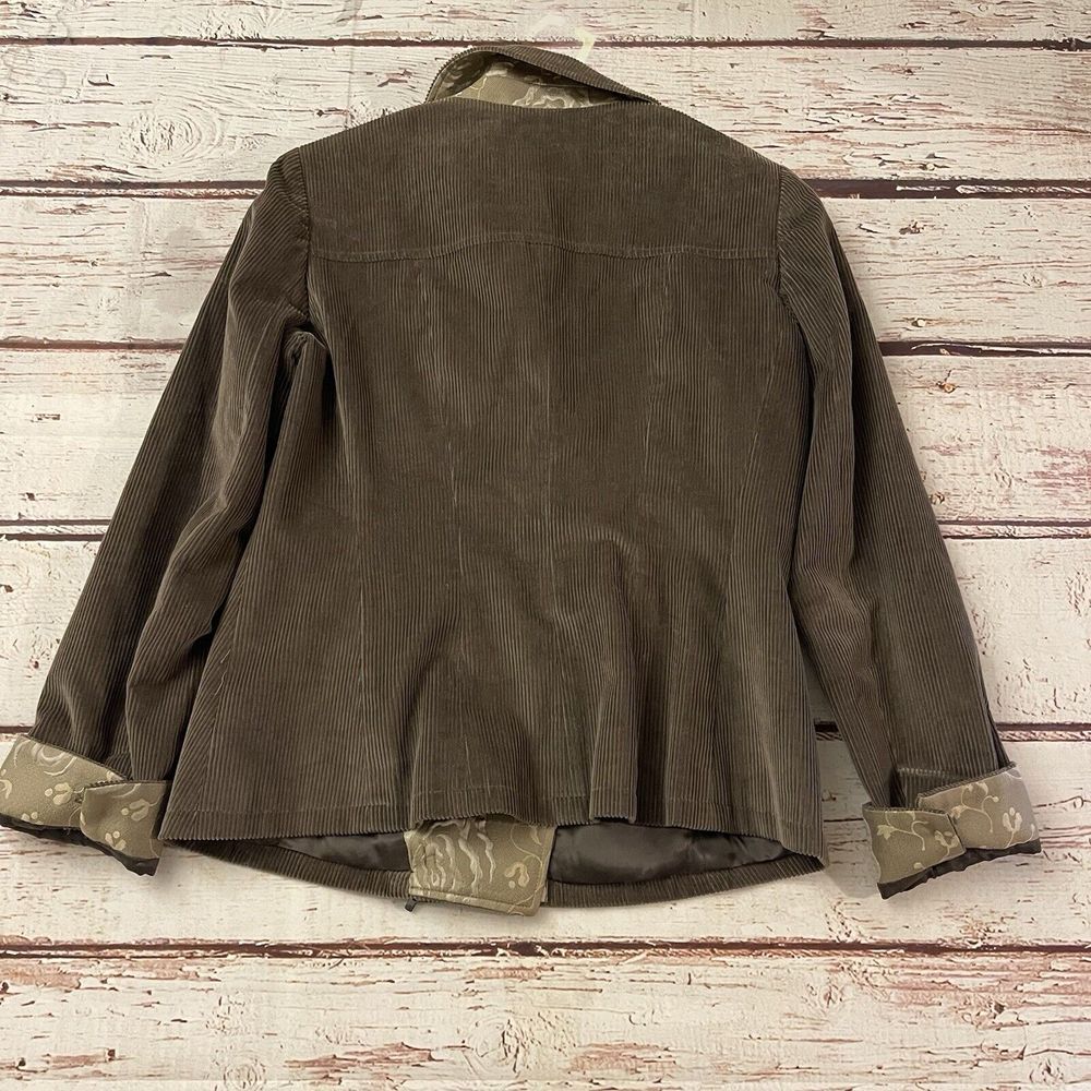 Armani Collezioni Light Brown Corduroy Moto Zip Jacket Size 8 Pockets - Picture 13 of 13